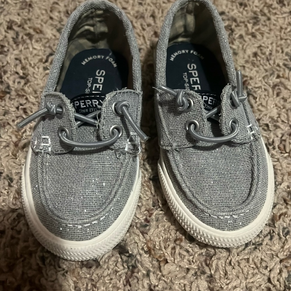 Sperry toddlers girl size 7 gray sparkle